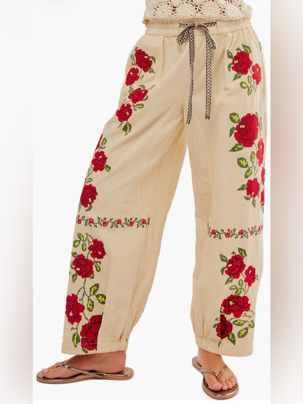 Free People Rosalita Embroidered Pants